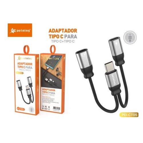 Adaptador 1 Tipo C P/ 2 Tipo Peining PEICT05