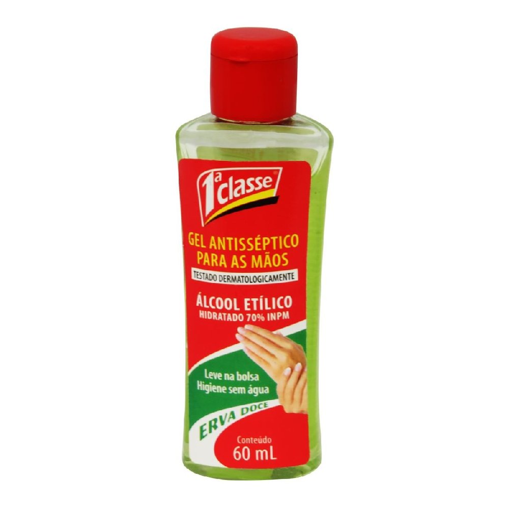 Álcool Gel para as Mãos Erva Doce 60ml 1 Classe 1727