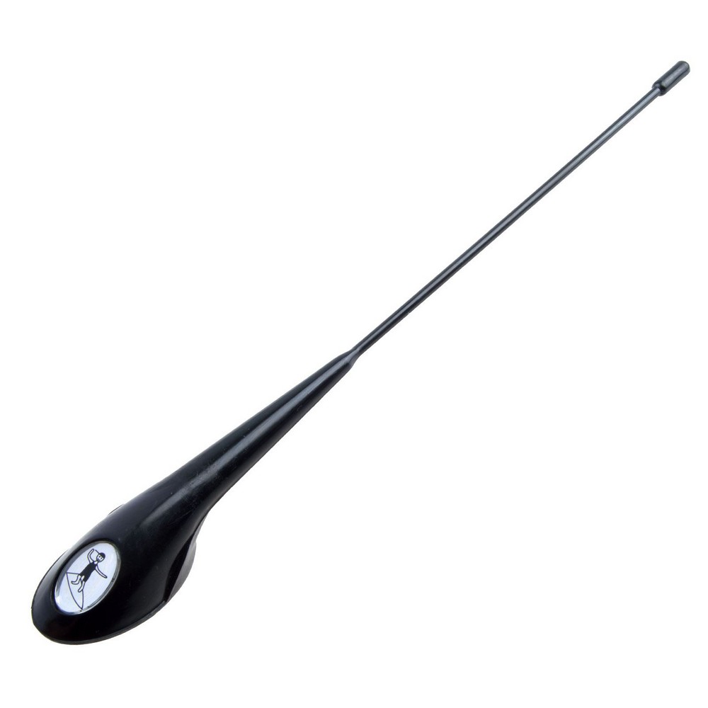 Antena Decorativa Universal com Desenho Resinado Surfista Preta dianteiro Shek Parts 01007