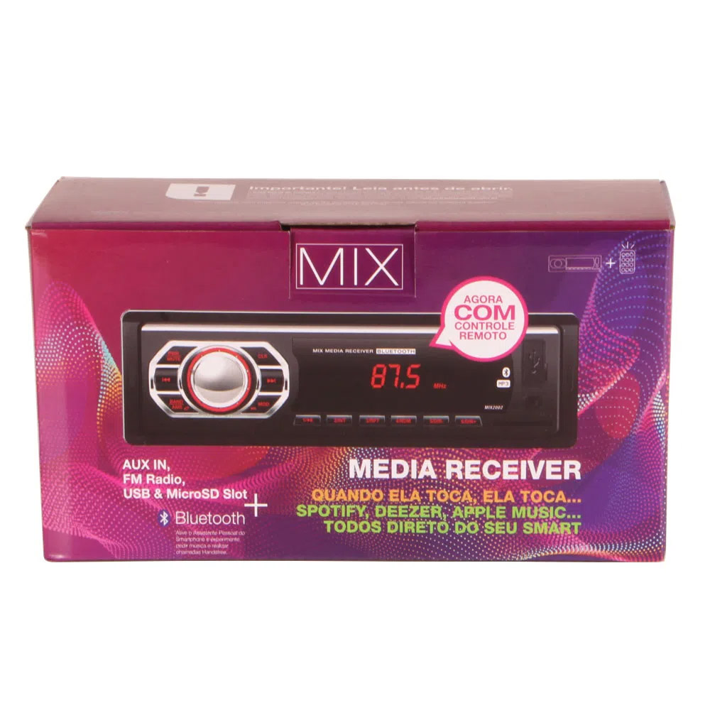 Aparelho de Som Mix Automotivo com Controle SW MIX2002