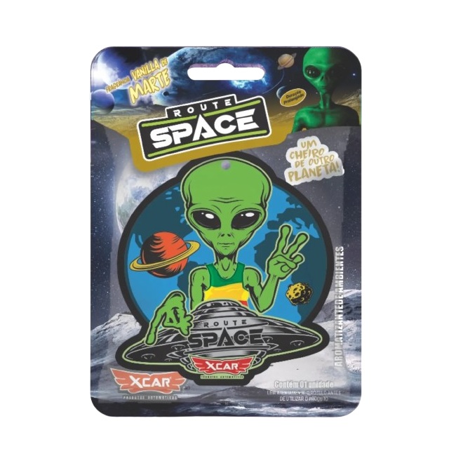 Aromatizante Folhinha Route Space Vanilla de Marte 9g Xcar Produtos Automotivos 09085