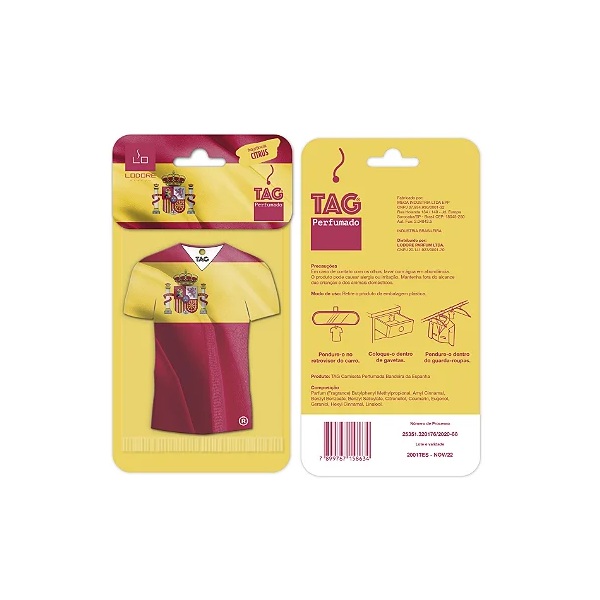 Aromatizante Lo Tag Camiseta Espanha Lodore Eireli 10035