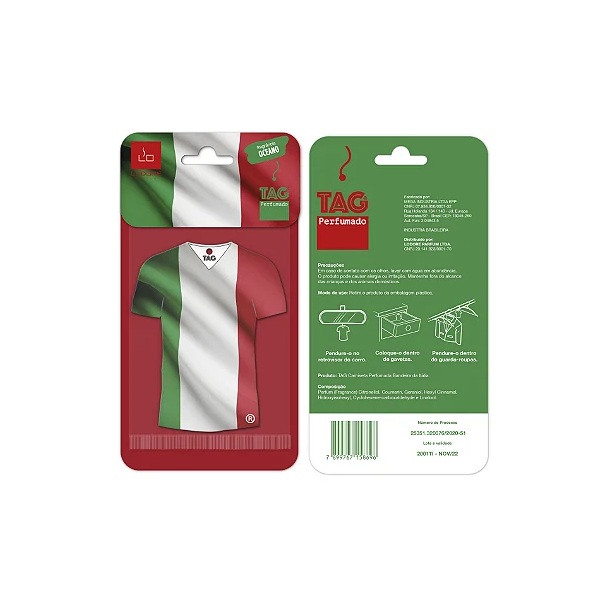 Aromatizante Lo Tag Camiseta Italia Lodore Eireli 10041