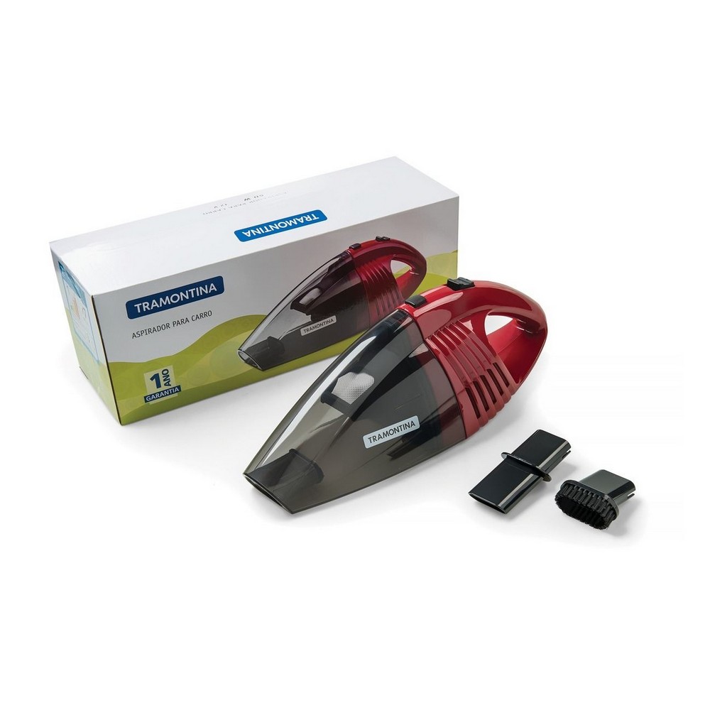 Aspirador de Pó Portátil Vermelho Fumê 60W 12V Tramontina Garibaldi 42345060