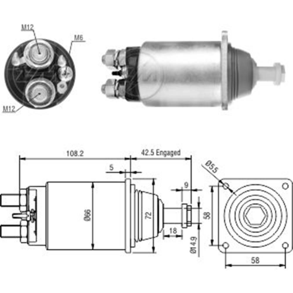 Automático de Partida Sistema Bosch 24V ZM ZM833