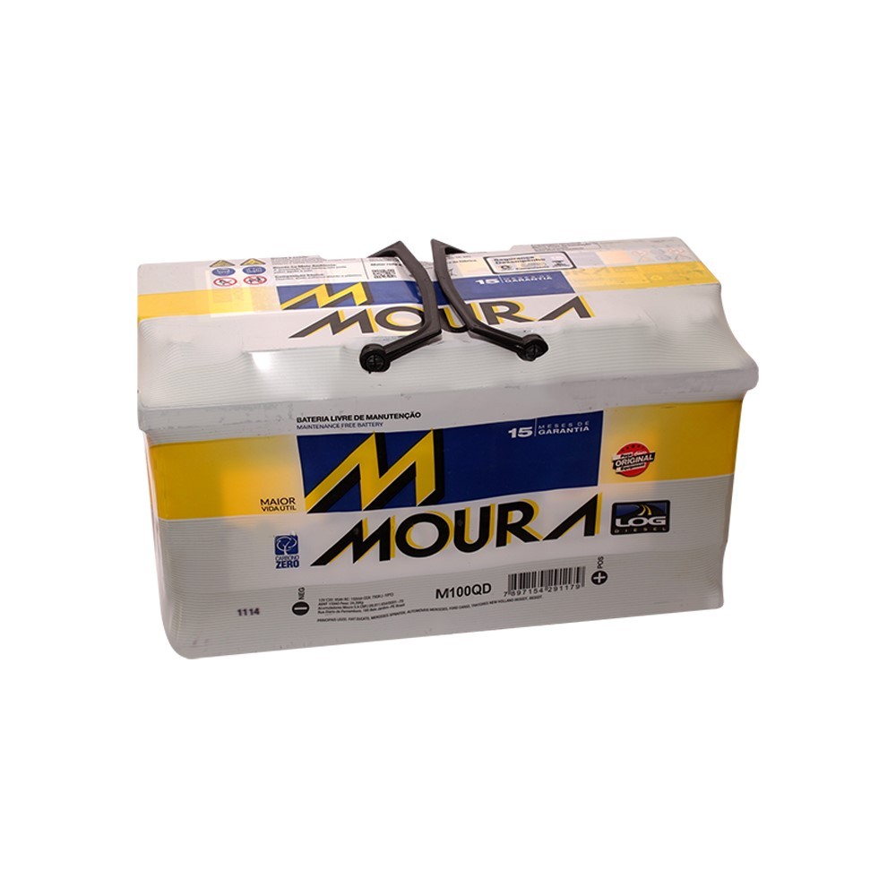 Bateria 100Ah Polo lado direito Moura M100QD
