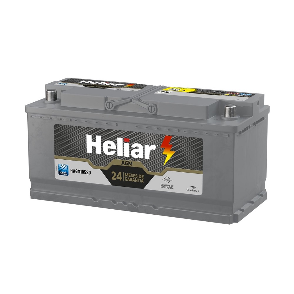 Bateria 105Ah Polo lado direito Heliar HAGM105SD