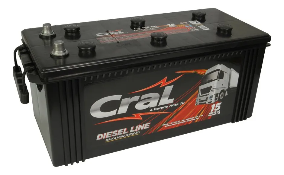 Bateria 150Ah Polo lado direito Cral CL150D