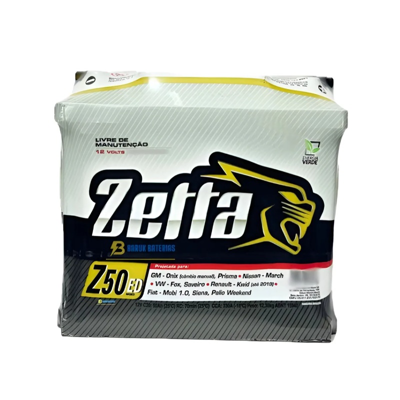 Bateria 50Ah Polo lado direito Zetta Free Z50ED