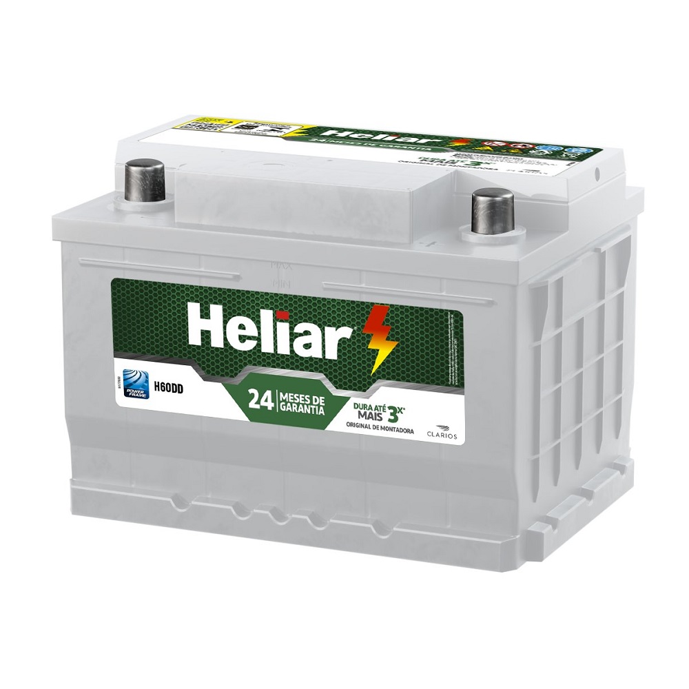 Bateria 60Ah Polo lado direito Heliar H60DD