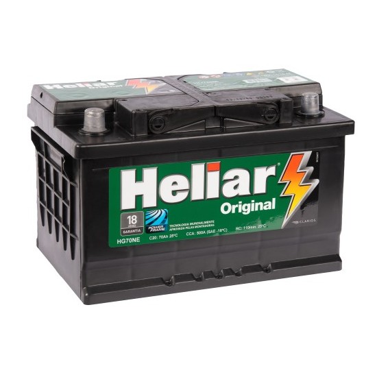 Bateria 70Ah Polo lado esquerdo Heliar HG70NE