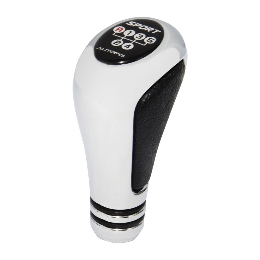 Bola de Câmbio Sport 5 Marchas Ref Cromado Preto Autopoli AP453