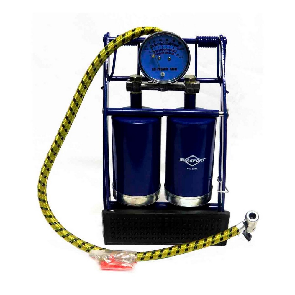 Bomba de Ar Manual com Mini Tanque Duplo Brasfort 8898