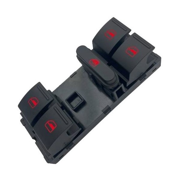 Botão do Vidro Elétrico Quadruplo Led Vermelho.... Ospina 021301