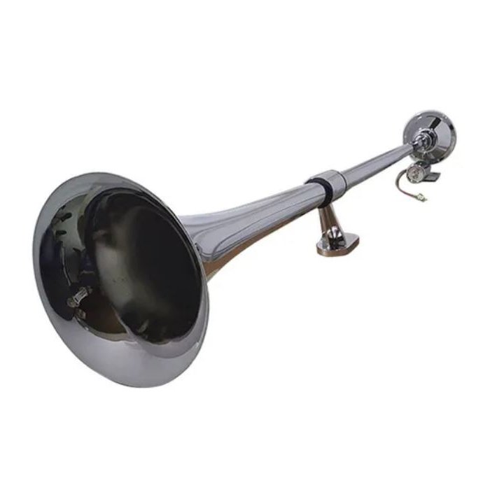 Buzina de Metal Cromada 1 Corneta Bivolt 1000mm Kauai Automotivo K10305CC