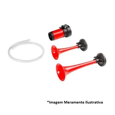 Buzina Pneumática com Compressor 12V 2 Cornetas Gauss GB1066