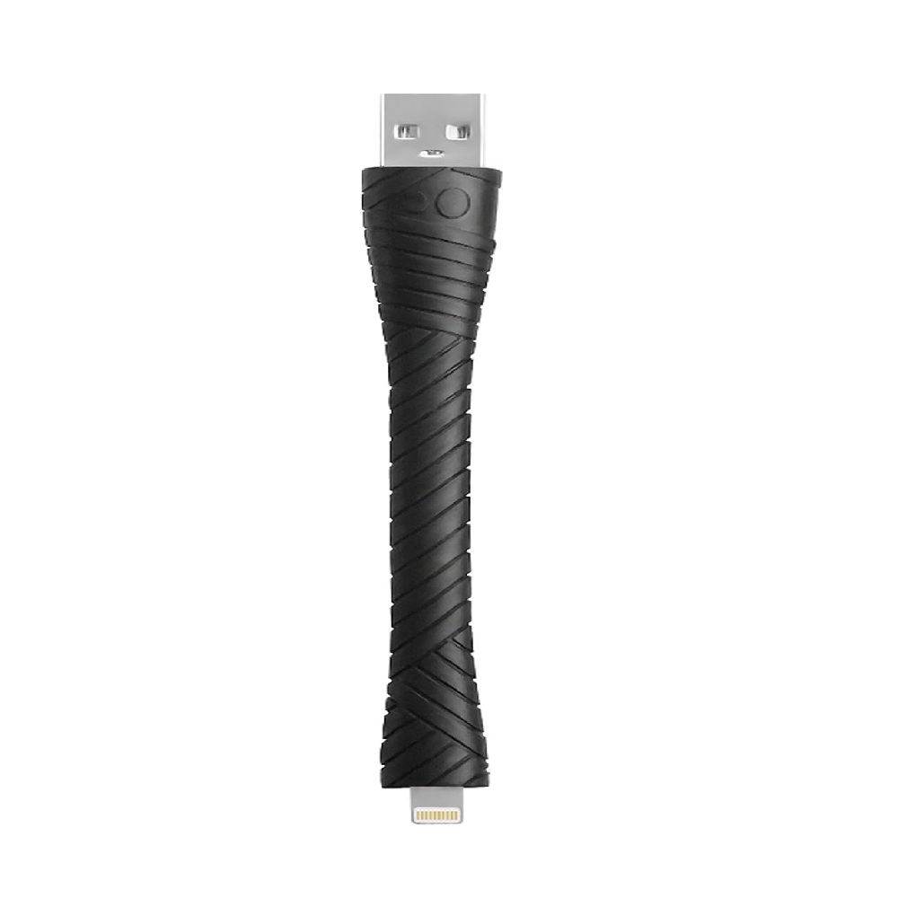 Cabo Usb para Iphone em Silicone Preto 12cm Geonav LI012B