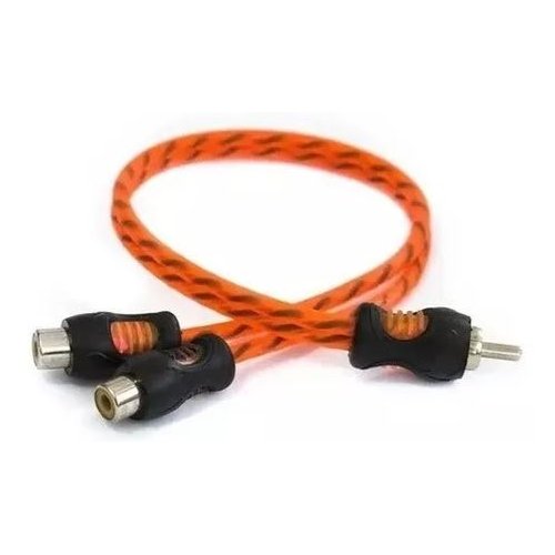 Cabo Y Rca 2 Pontas Fêmea e 1 Ponta Macho Profissional Tripla Blindagem Trançado Laranja KX3 KX3/GALTEC RCY2F
