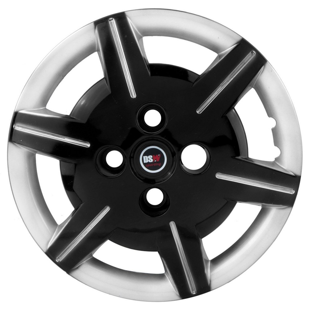 Calota Aro 13 Pol. Black Preta/Prata Fixação por Parafuso Callmax DS150