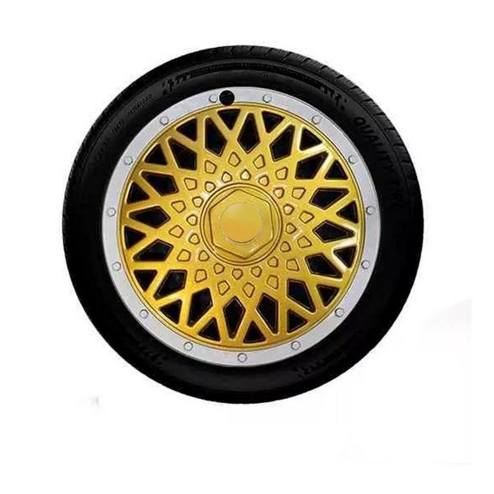 Calota Aro 14 Pol. Dourado e Prata Universal Grid 601ARDPTU