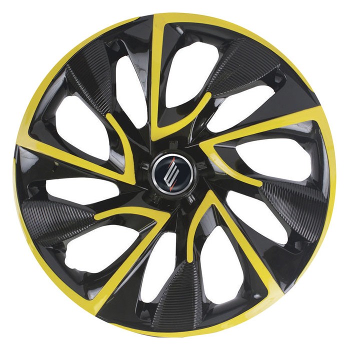 Calota Aro 14 Pol. Preto Amarelo Fixação por Parafuso Universal Elitte 4105