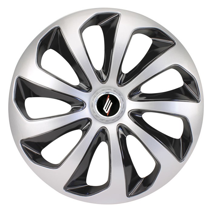 Calota Aro 14 Pol. Silver Black Fixação por Parafuso Universal Elitte 4703