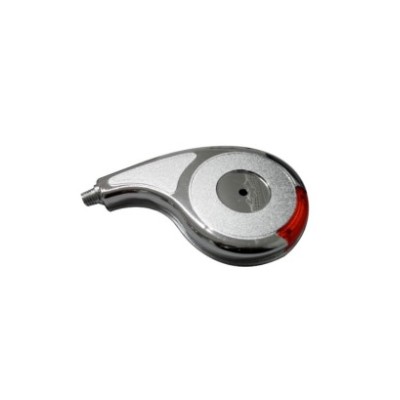 Calota Rodoar Cromada Plástica Gota com Acrílico Vermelho lado direito DB Acessorios 420884