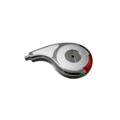 Calota Rodoar Cromada Plástica Gota com Acrílico Vermelho lado esquerdo DB Acessorios 420885