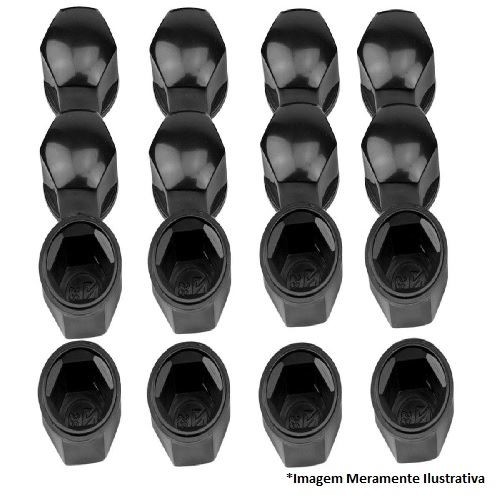 Capa de Parafuso Preta 19mm 16 Peças Shek Parts 010005