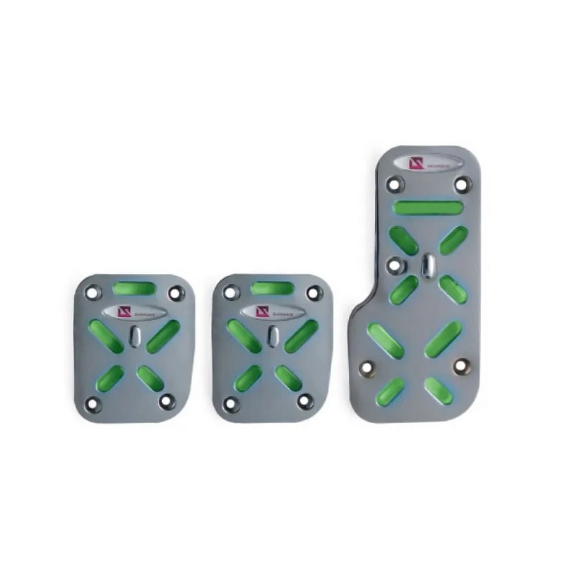 Capa de Pedal Sport Iluminada Cromada/Verde Shek Parts 09026