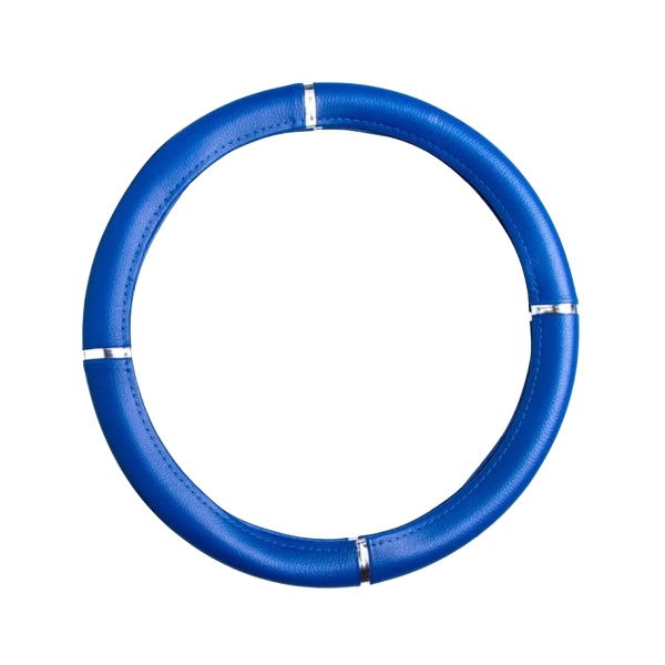 Capa de Volante Azul/Cromado 38cm Novat Capas N37AZC