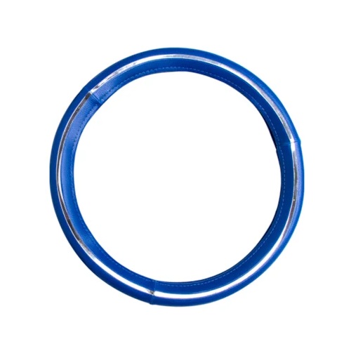 Capa de Volante Azul Liso com Cromado Frontal 38cm Novat Capas N45AZCF