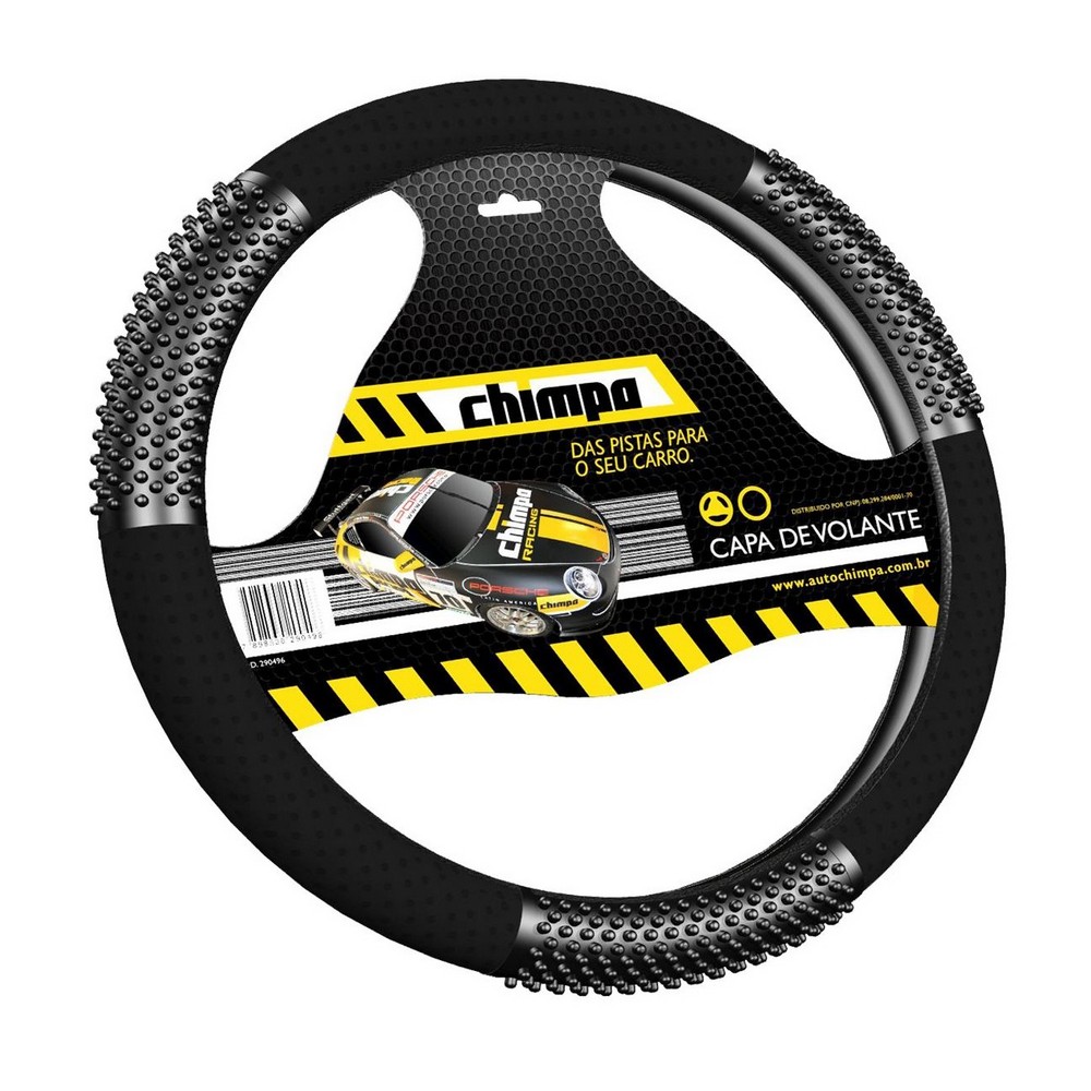 Capa de Volante Preta com Massageador 38cm BEM BOM PA102PR