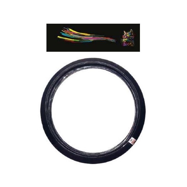 Capa de Volante Preta/Gato de Óculos 38cm P2 Acessórios Automotivos CP017