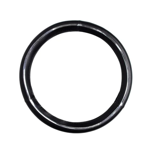 Capa de Volante Preta Lisa com Cromado Frontal 38cm Novat Capas N43PRCF