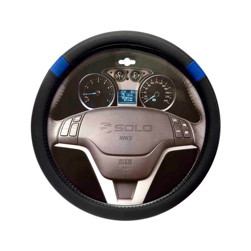 Capa para Volante Trace Preta/Azul 37/38/39cm Solocar SL084005