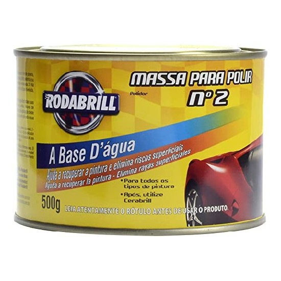 Cera Massa para Polir Fina Nº 2 500g Rodabrill 10943