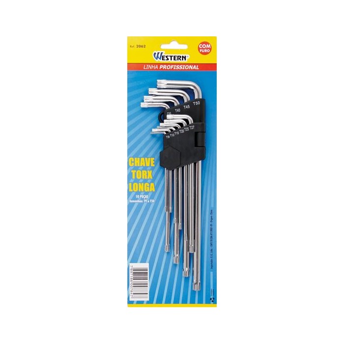 Chave Torx Longa 10 com Furo Etilux 2062