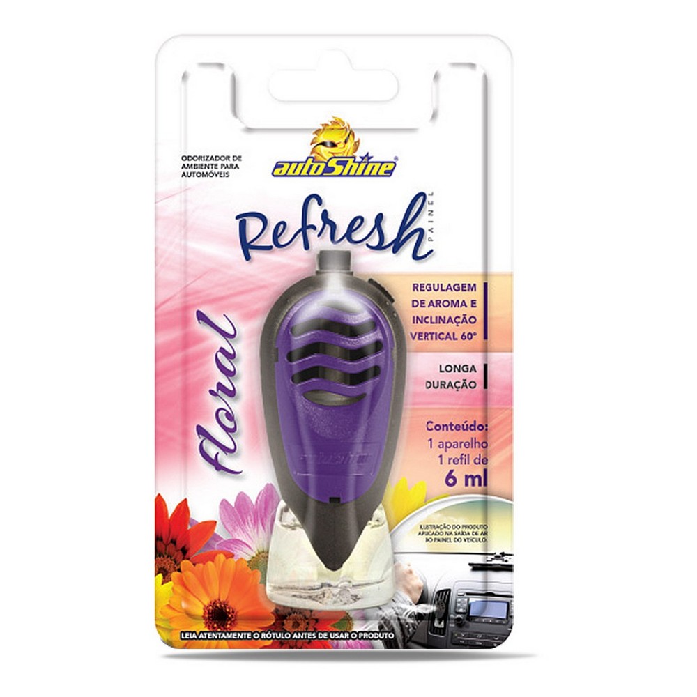 Cheirinho Aromatizante Aparelho + Refil Reflesh Floral 6ml Autoshine 17003
