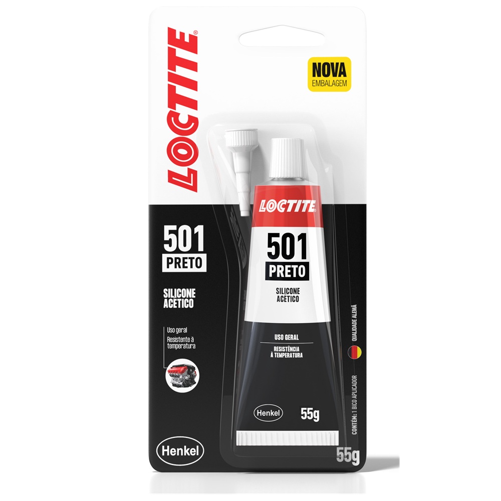 Cola de Silicone Preto de Alta Performance 55g Loctite 2937882