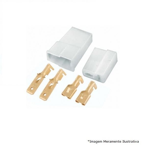 Conector de Som Automotivo 2 Vias com Terminais Macho/Fêmea Copec 448