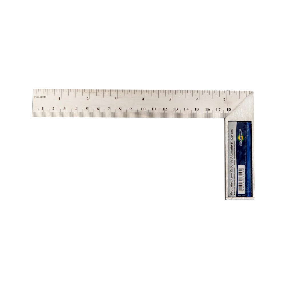 Esquadro com Cabo de Alumínio 8 Pol. (20cm) Brasfort 8555