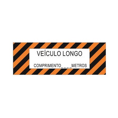 Faixa Refletida para Veículo Longo Laranja/Preto 2,30X0,80m traseira Avery Dennison 07070800