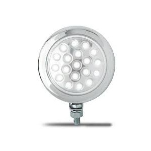 Farol Auxiliar Corpo Cromado 19 Leds Amarelo Autopoli AP769
