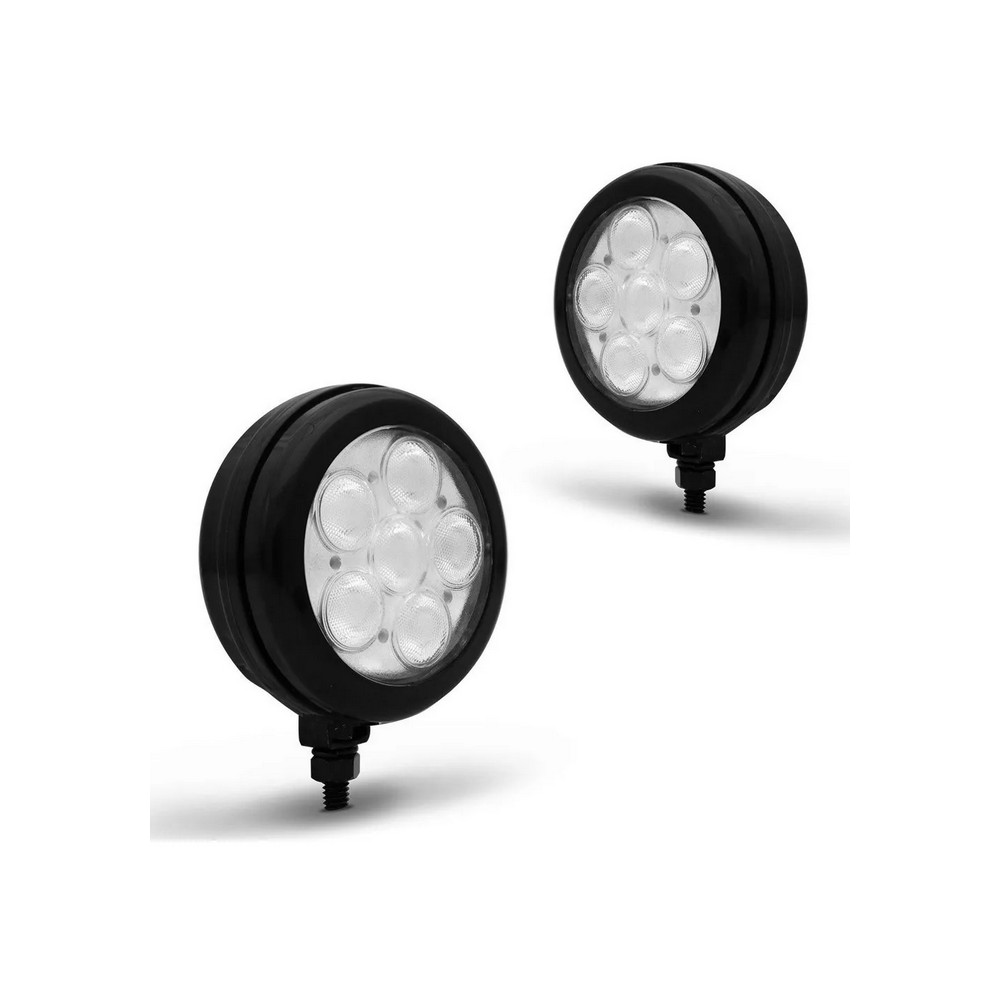 Farol Auxiliar Corpo Preto 6 Leds Amar Autopoli AP763