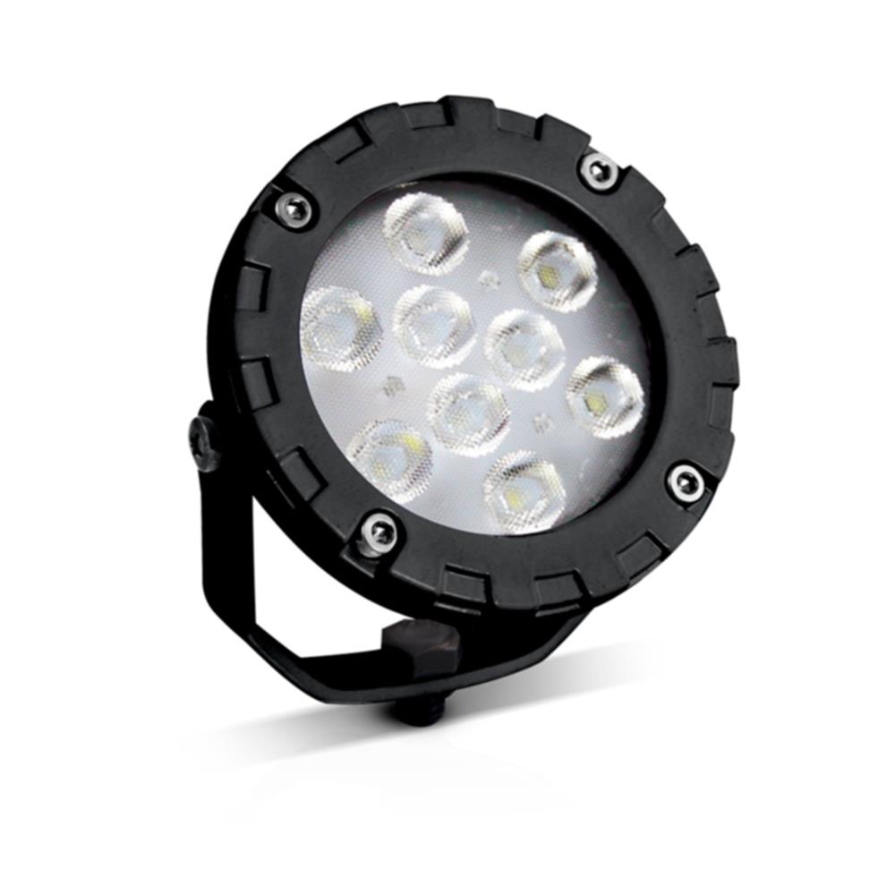 Farol Auxiliar Corpo Redondo Alumínio 9 Leds Branco 12/24V Autopoli AL229