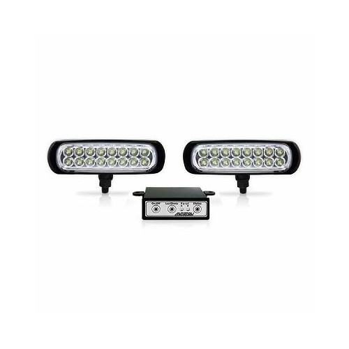 Farol Auxiliar Estrobo Corpo Preto Retangular S. Branco Autopoli AP954