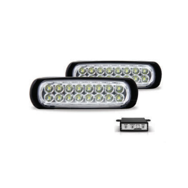 Farol Auxiliar Estrobo Corpo Preto Retangular Verde Autopoli AP950