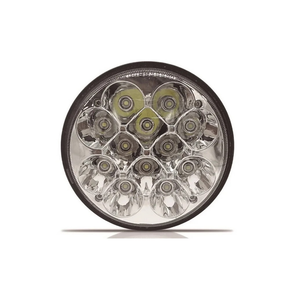 Farol Auxiliar Redondo com Lente Curva 12 Leds 36W Suns Acessorios FLU1473