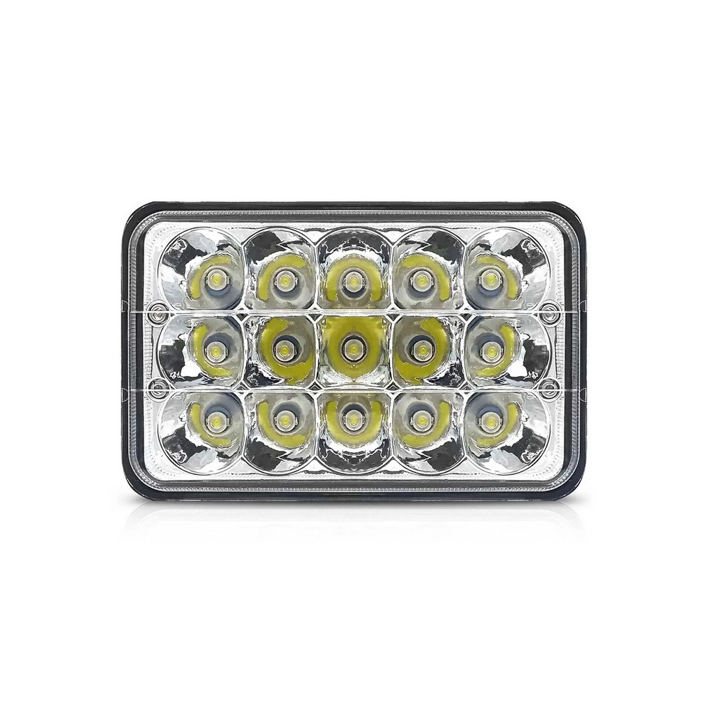 Farol Auxiliar Retangular 15 Leds 12/24V 45W Suns Acessorios FLU645